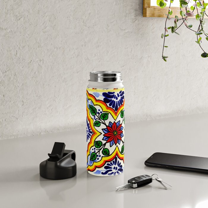 talavera mexican tile Water Bottle Gallery Image 4