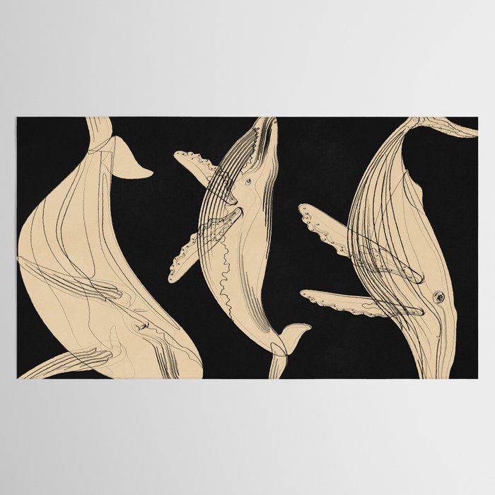 Modern Minimalist Abstract Whales 3 Tablecloth Gallery Image 2