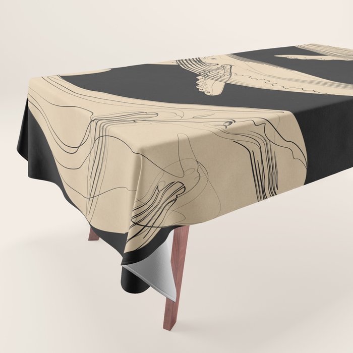Modern Minimalist Abstract Whales 3 Tablecloth Gallery Image 1