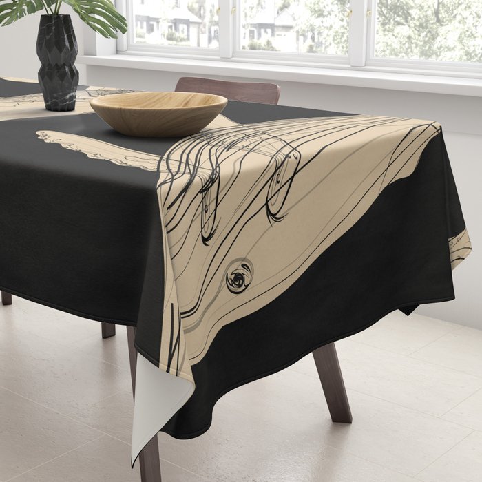 Modern Minimalist Abstract Whales 3 Tablecloth Gallery Image 3