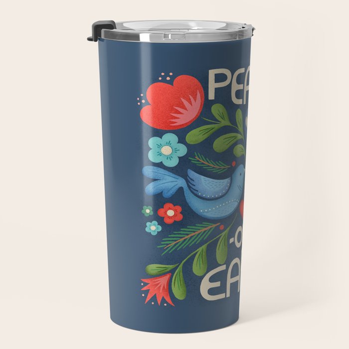 Peace On Earth Doves - Blue Travel Mug Gallery Image 3