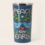 Peace On Earth Doves - Blue Travel Mug Gallery Image 1