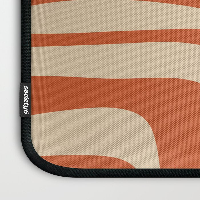 Palm Springs - Mid Century Modern Abstract Pattern in Mid Mod Orange and Beige Laptop Sleeve Gallery Image 3