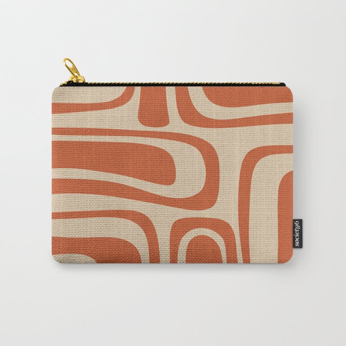 Palm Springs - Mid Century Modern Abstract Pattern in Mid Mod Orange and Beige Carry All Pouch Gallery Image 1