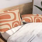 Palm Springs - Mid Century Modern Abstract Pattern in Mid Mod Orange and Beige Pillow Sham Gallery Image 2