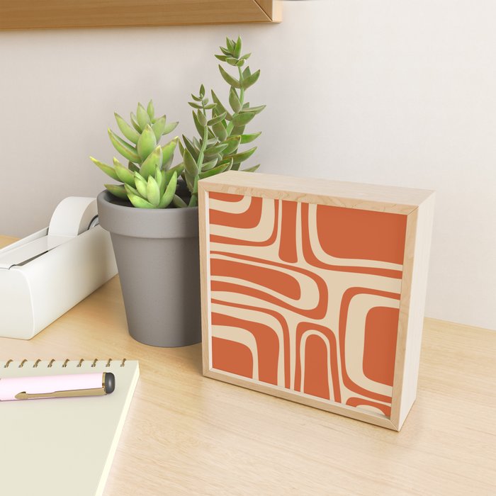 Palm Springs - Mid Century Modern Abstract Pattern in Mid Mod Orange and Beige Mini Art Print Gallery Image 2