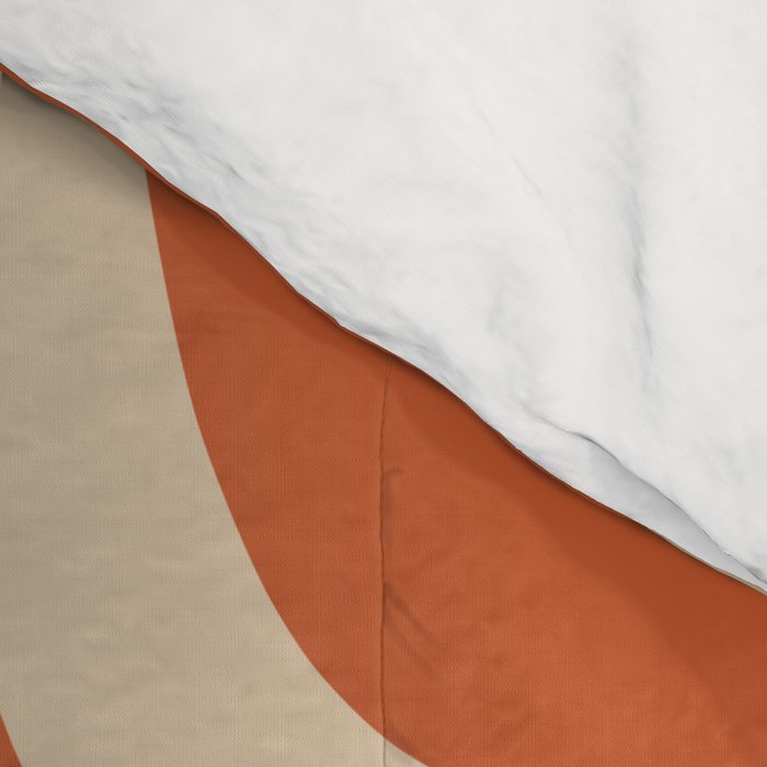 Palm Springs - Mid Century Modern Abstract Pattern in Mid Mod Orange and Beige Comforter Gallery Image 4