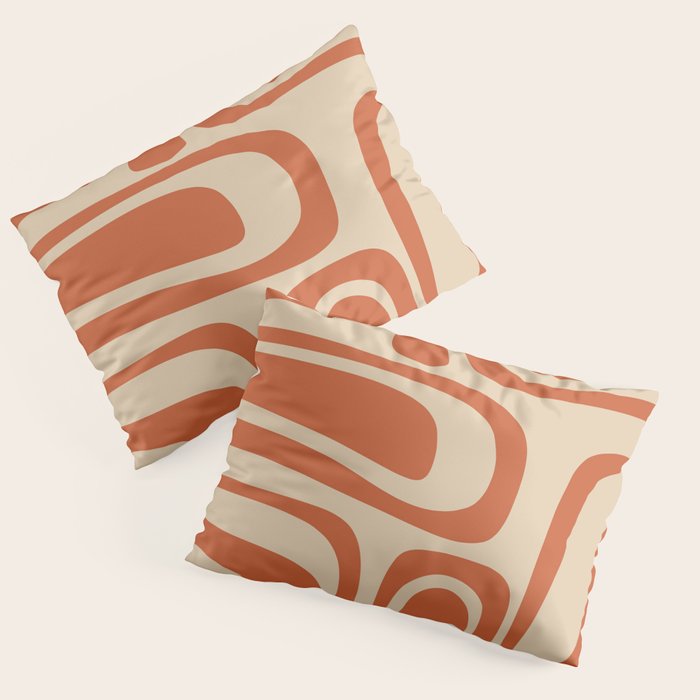 Palm Springs - Mid Century Modern Abstract Pattern in Mid Mod Orange and Beige Pillow Sham Gallery Image 3