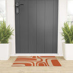 Palm Springs - Mid Century Modern Abstract Pattern in Mid Mod Orange and Beige Welcome Mat Gallery Image 3