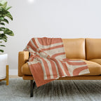 Palm Springs - Mid Century Modern Abstract Pattern in Mid Mod Orange and Beige Throw Blanket Gallery Image 1