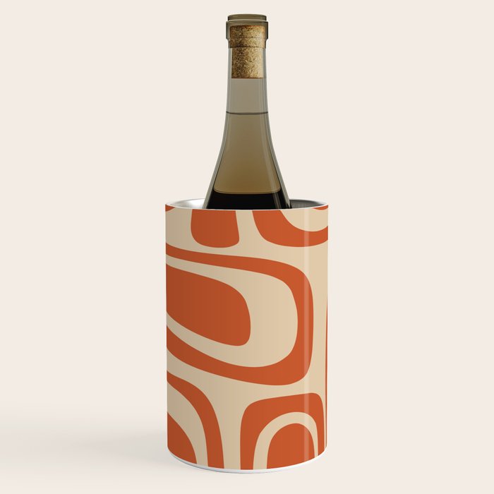 Palm Springs - Mid Century Modern Abstract Pattern in Mid Mod Orange and Beige Wine Chiller Gallery Image 1