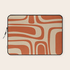 Palm Springs - Mid Century Modern Abstract Pattern in Mid Mod Orange and Beige Laptop Sleeve Gallery Image 1