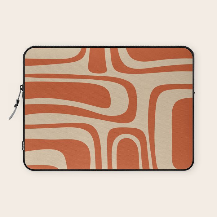 Palm Springs - Mid Century Modern Abstract Pattern in Mid Mod Orange and Beige Laptop Sleeve Gallery Image 1