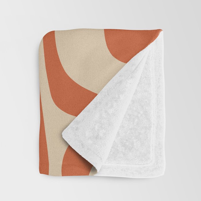 Palm Springs - Mid Century Modern Abstract Pattern in Mid Mod Orange and Beige Throw Blanket Gallery Image 3