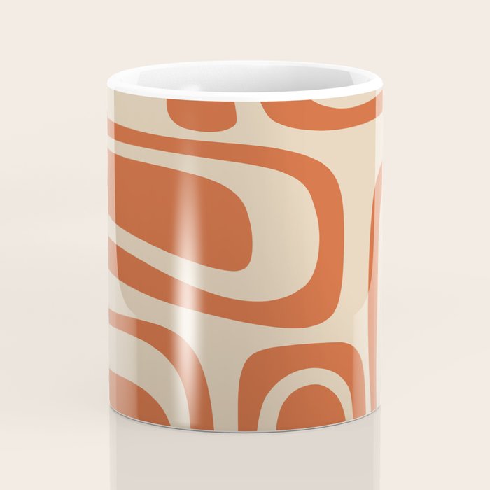 Palm Springs - Mid Century Modern Abstract Pattern in Mid Mod Orange and Beige Coffee Mug Gallery Image 4