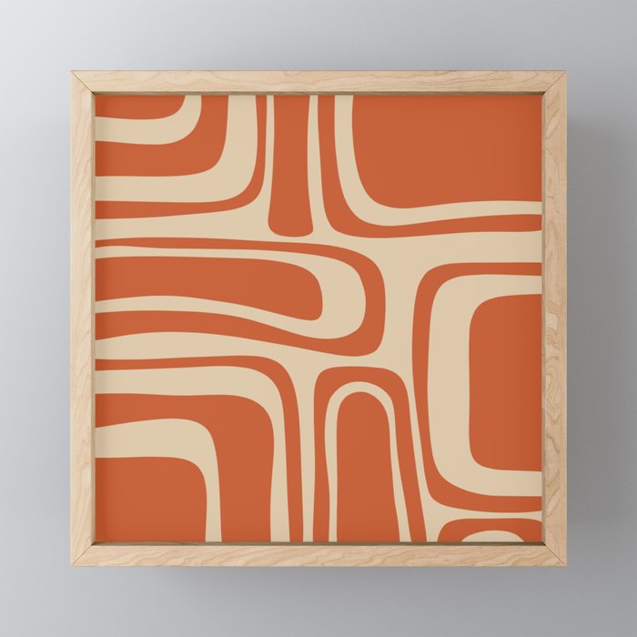 Palm Springs - Mid Century Modern Abstract Pattern in Mid Mod Orange and Beige Mini Art Print Gallery Image 1
