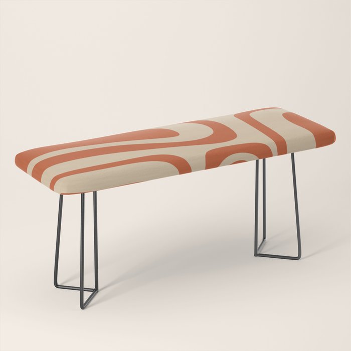 Palm Springs - Mid Century Modern Abstract Pattern in Mid Mod Orange and Beige Bench Gallery Image 1