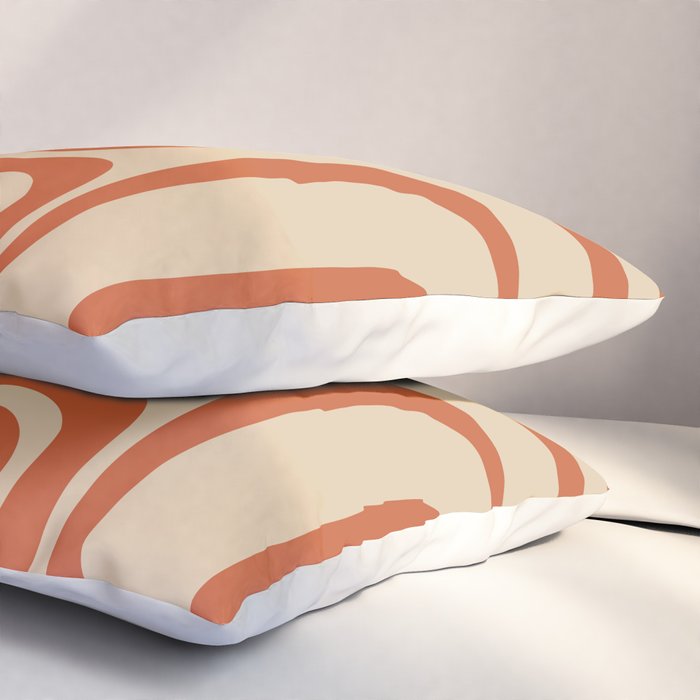 Palm Springs - Mid Century Modern Abstract Pattern in Mid Mod Orange and Beige Pillow Sham Gallery Image 3