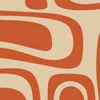 Palm Springs - Mid Century Modern Abstract Pattern in Mid Mod Orange and Beige Coffee Mug Gallery Image 2