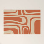 Palm Springs - Mid Century Modern Abstract Pattern in Mid Mod Orange and Beige Welcome Mat Gallery Image 1