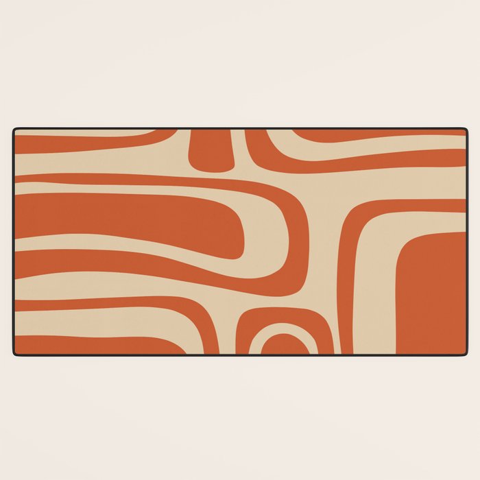 Palm Springs - Mid Century Modern Abstract Pattern in Mid Mod Orange and Beige Desk Mat Gallery Image 3