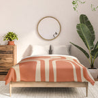 Palm Springs - Mid Century Modern Abstract Pattern in Mid Mod Orange and Beige Comforter Gallery Image 3