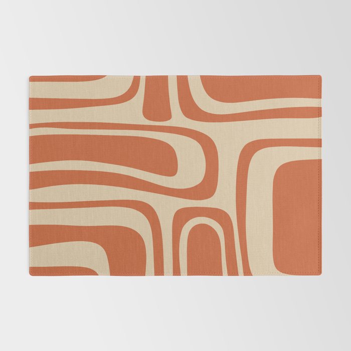 Palm Springs - Mid Century Modern Abstract Pattern in Mid Mod Orange and Beige Rug Gallery Image 2
