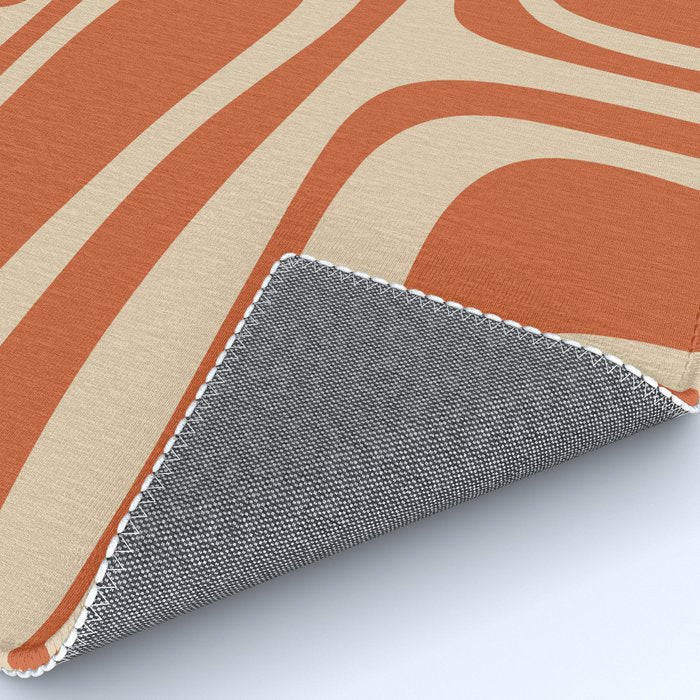 Palm Springs - Mid Century Modern Abstract Pattern in Mid Mod Orange and Beige Rug Gallery Image 4