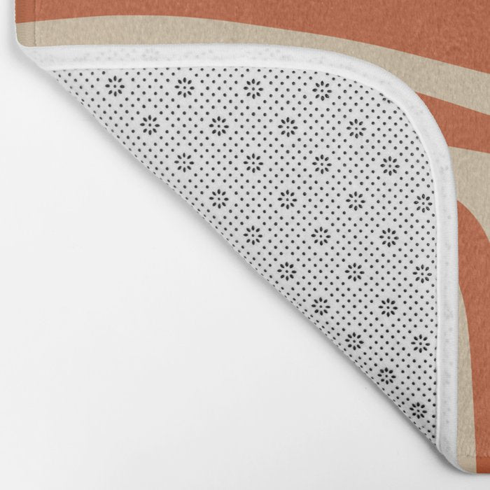 Palm Springs - Mid Century Modern Abstract Pattern in Mid Mod Orange and Beige Bath Mat Gallery Image 2