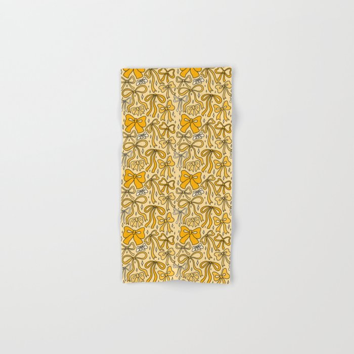 Yellow Bow Print Bath Towel Gallery Image 1