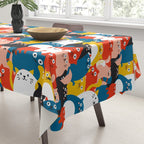 Silly Cats Crowd Pattern Tablecloth Gallery Image 3
