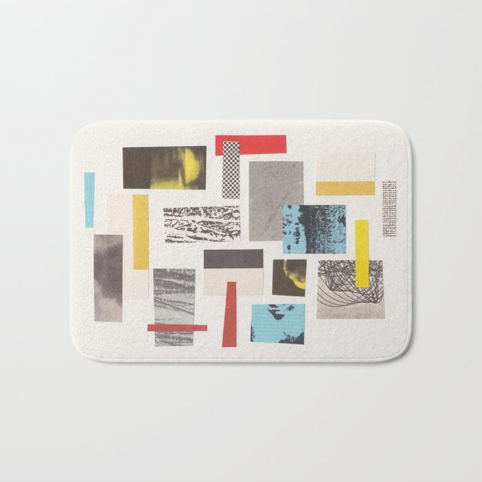 Abstract Geometric Paper Collage Bath Mat Gallery Image 1
