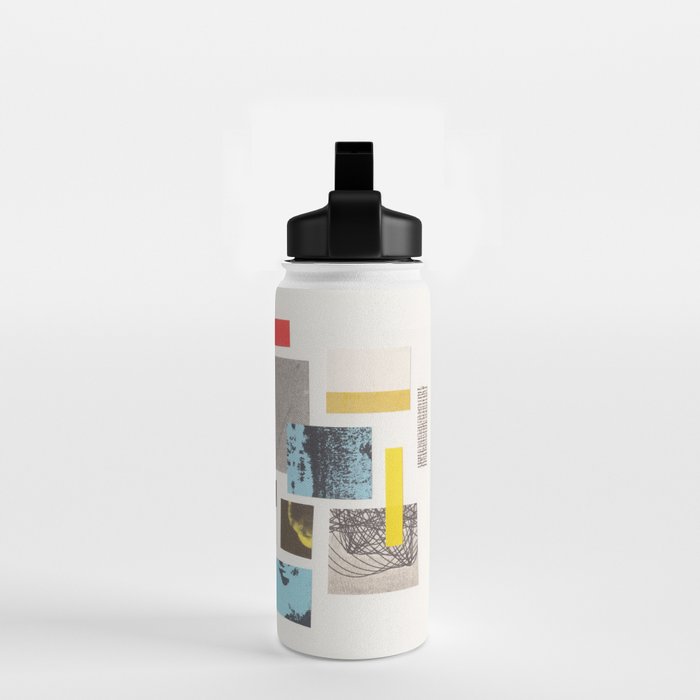 Abstract Geometric Paper Collage Water Bottle Gallery Image 2