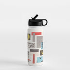 Abstract Geometric Paper Collage Water Bottle Gallery Image 1