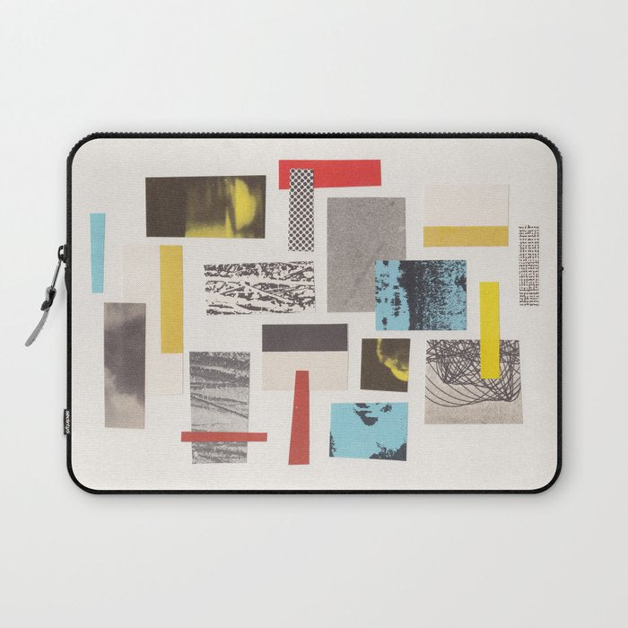 Abstract Geometric Paper Collage Laptop Sleeve Gallery Image 1