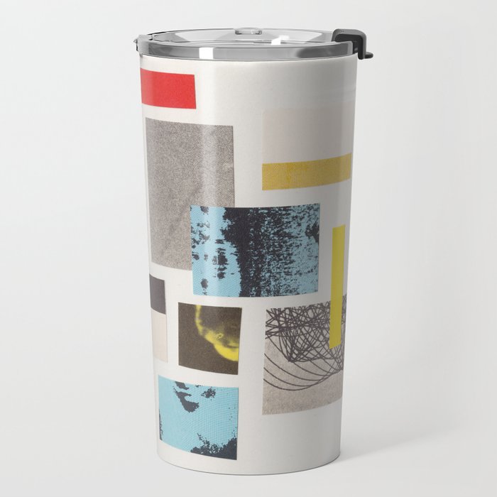 Abstract Geometric Paper Collage Travel Mug Gallery Image 2