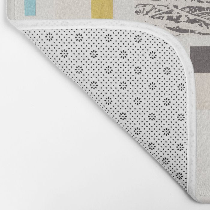Abstract Geometric Paper Collage Bath Mat Gallery Image 2