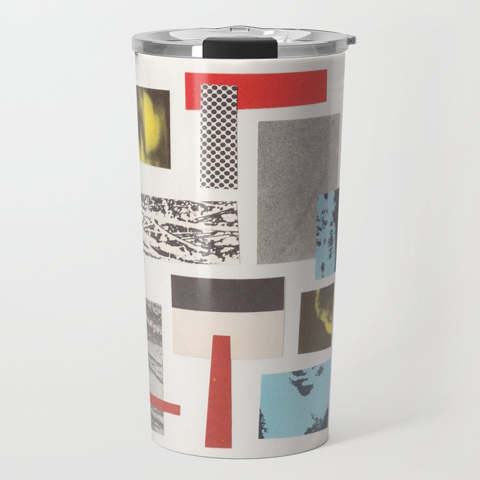 Abstract Geometric Paper Collage Travel Mug Gallery Image 1