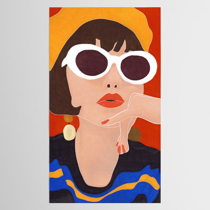 Colorful Woman Portrait Tablecloth Gallery Image 2