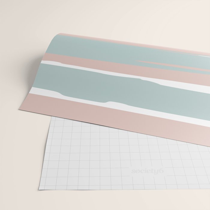 Festive, Abstract, Stripes Pattern, Pink, Green, White Wrapping Paper Gallery Image 2