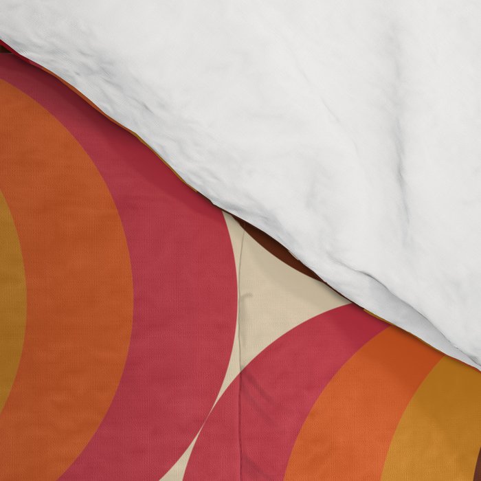 Magenta, Orange, Brown, and Ivory Retro 1960s Wavy Pattern Comforter Gallery Image 4
