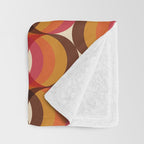 Magenta, Orange, Brown, and Ivory Retro 1960s Wavy Pattern Throw Blanket Gallery Image 3
