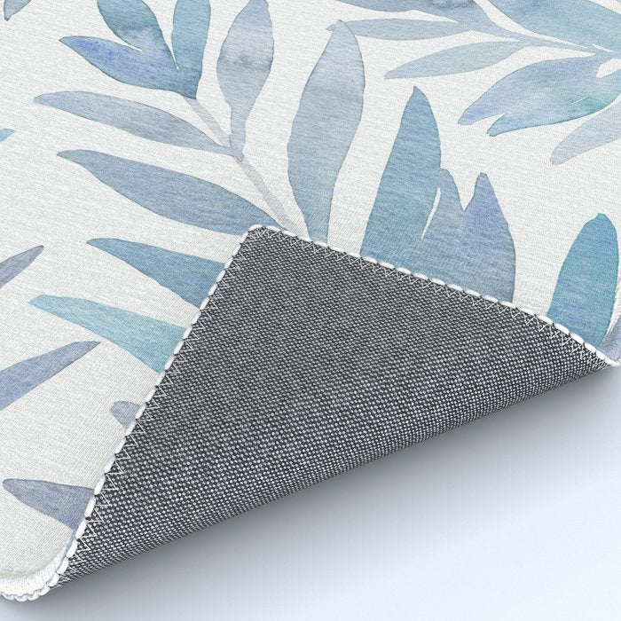 Muted Blue Palm Leaves Rug Gallery Image 4