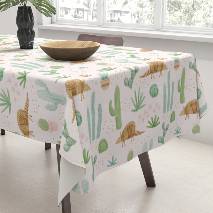 Armadillos in the Desert - Watercolor Tablecloth Gallery Image 3