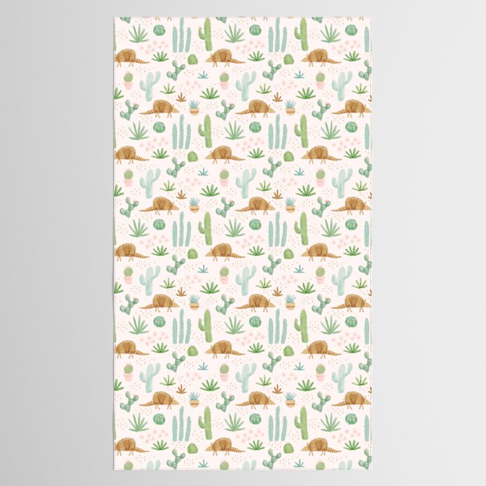 Armadillos in the Desert - Watercolor Tablecloth Gallery Image 2