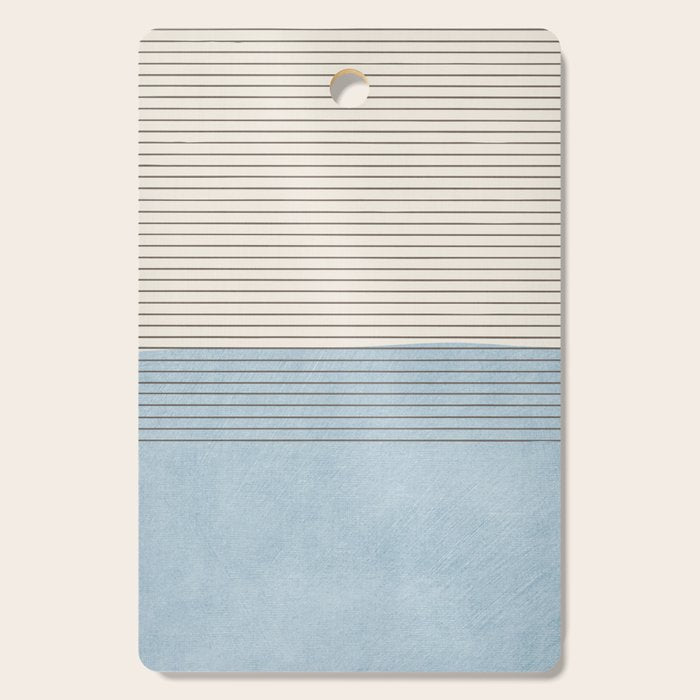 Light Blue Thin Black Lines Minimalism Modern Artwork Cutting Board Gallery Image 1