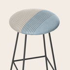 Light Blue Thin Black Lines Minimalism Modern Artwork Stool Gallery Image 2