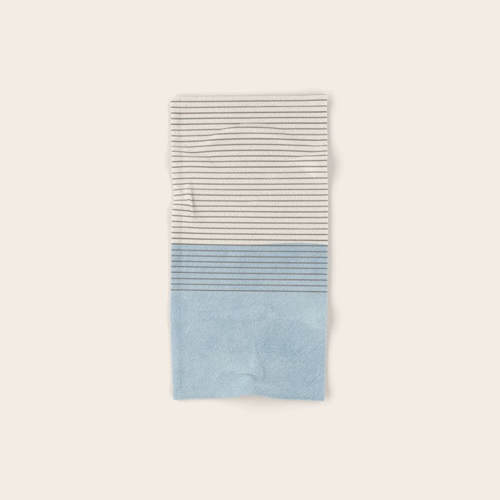 Light Blue Thin Black Lines Minimalism Modern Artwork Bath Towel Gallery Image 1