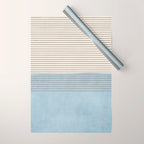Light Blue Thin Black Lines Minimalism Modern Artwork Wrapping Paper Gallery Image 1