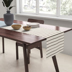 Light Blue Thin Black Lines Minimalism Modern Artwork Table Runner Gallery Image 2